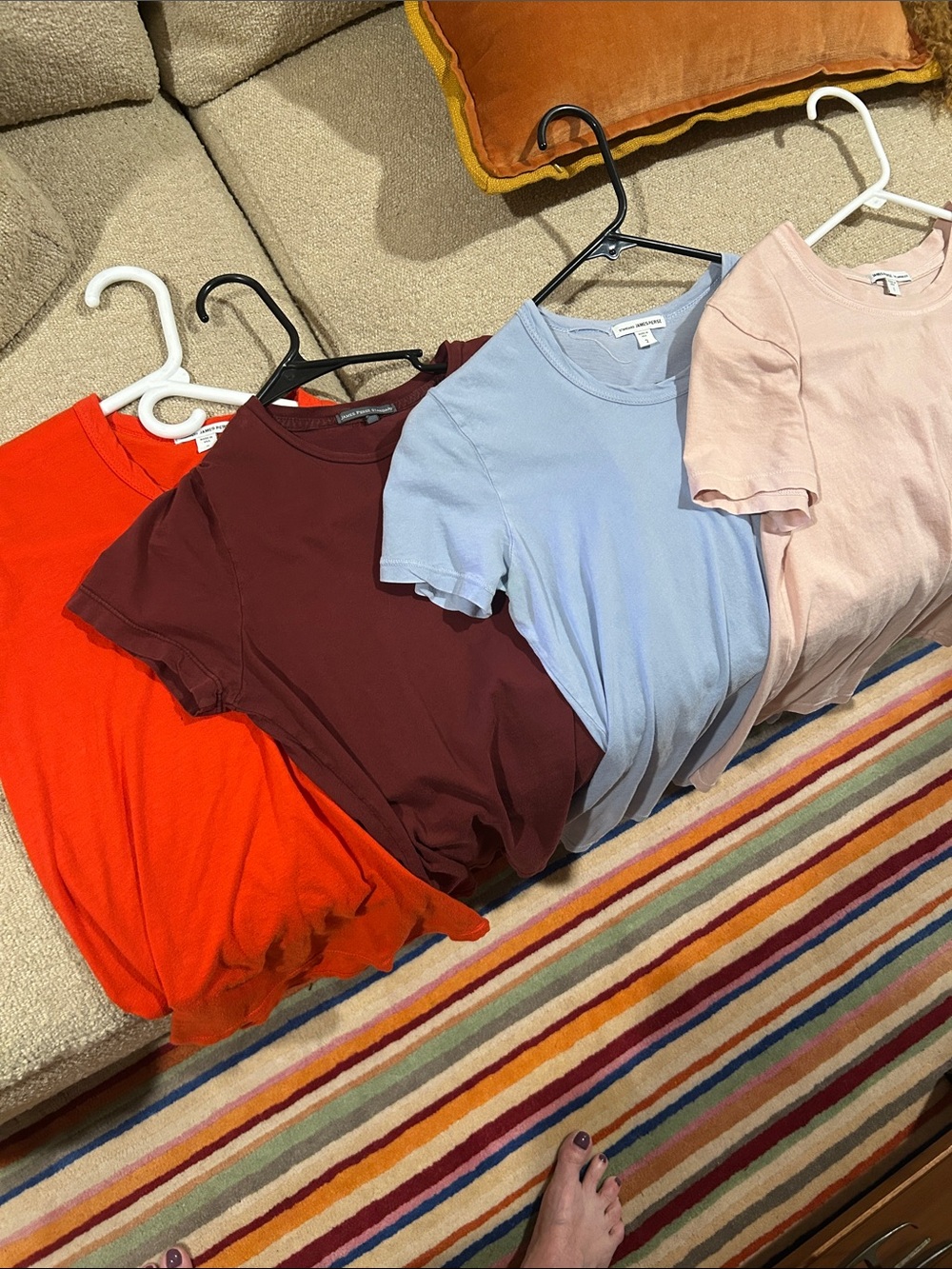 4 James Perse short sleeve boyfriend or crew neck slub